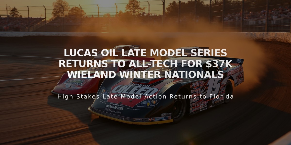 Lucas Oil Late Model Series Returns to All-Tech for $37K Wieland Winter Nationals