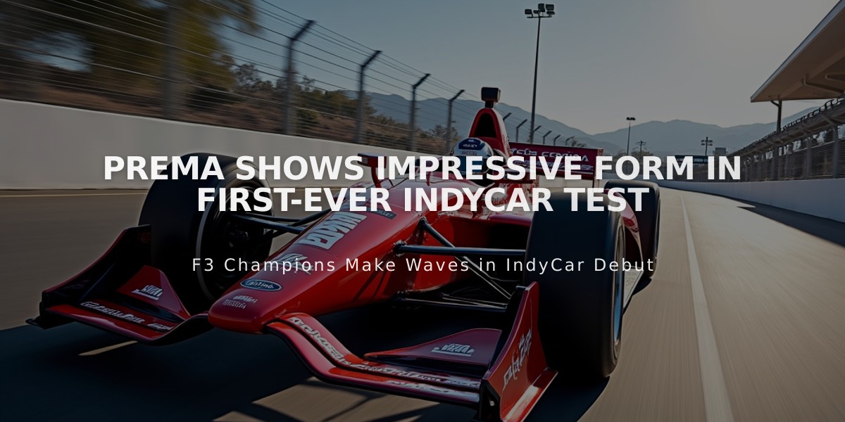 PREMA Shows Impressive Form in First-Ever IndyCar Test