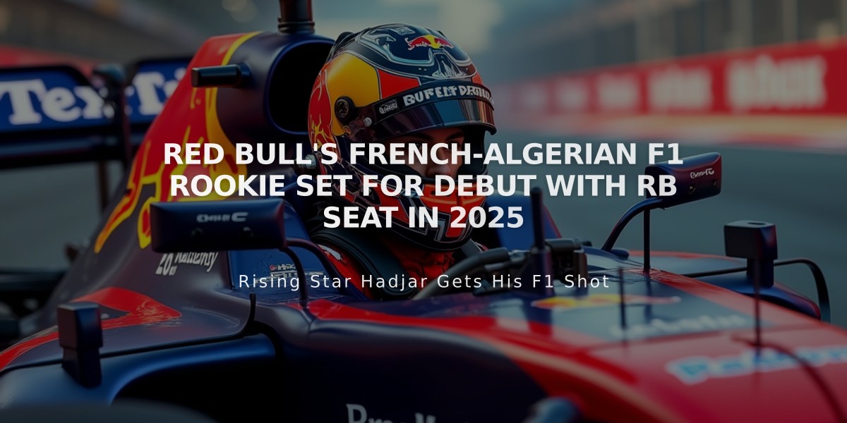 Red Bull's French-Algerian F1 Rookie Set for Debut with RB Seat in 2025