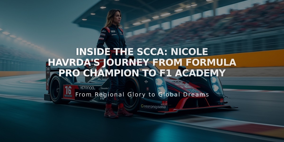 Inside the SCCA: Nicole Havrda's Journey From Formula Pro Champion to F1 Academy