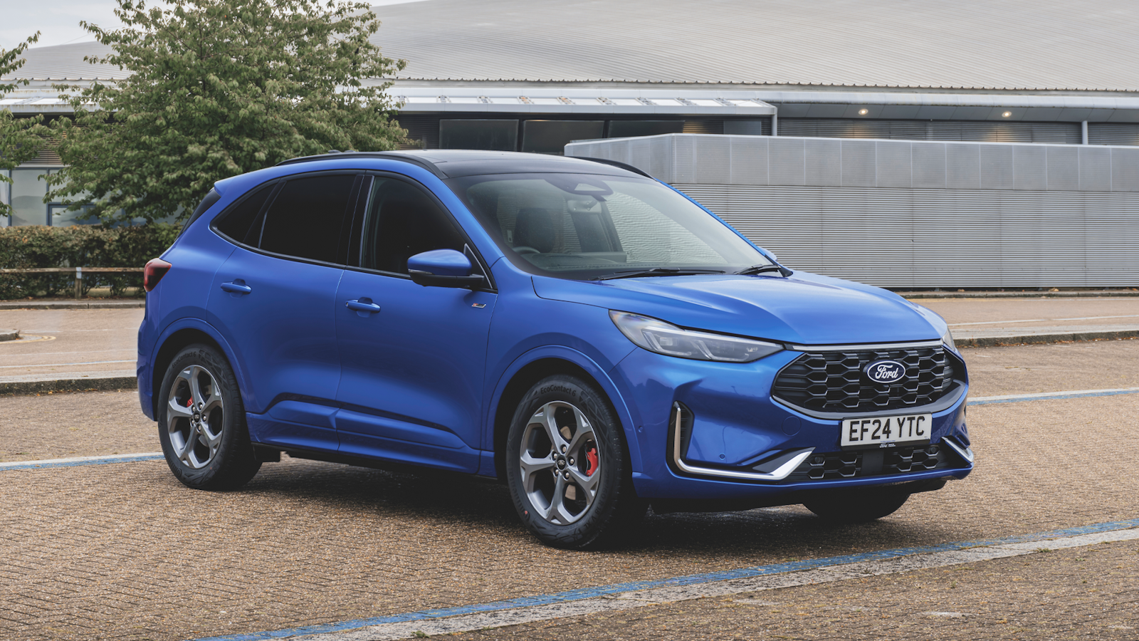 Blue Ford Kuga front view