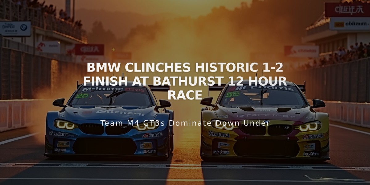 BMW Clinches Historic 1-2 Finish at Bathurst 12 Hour Race