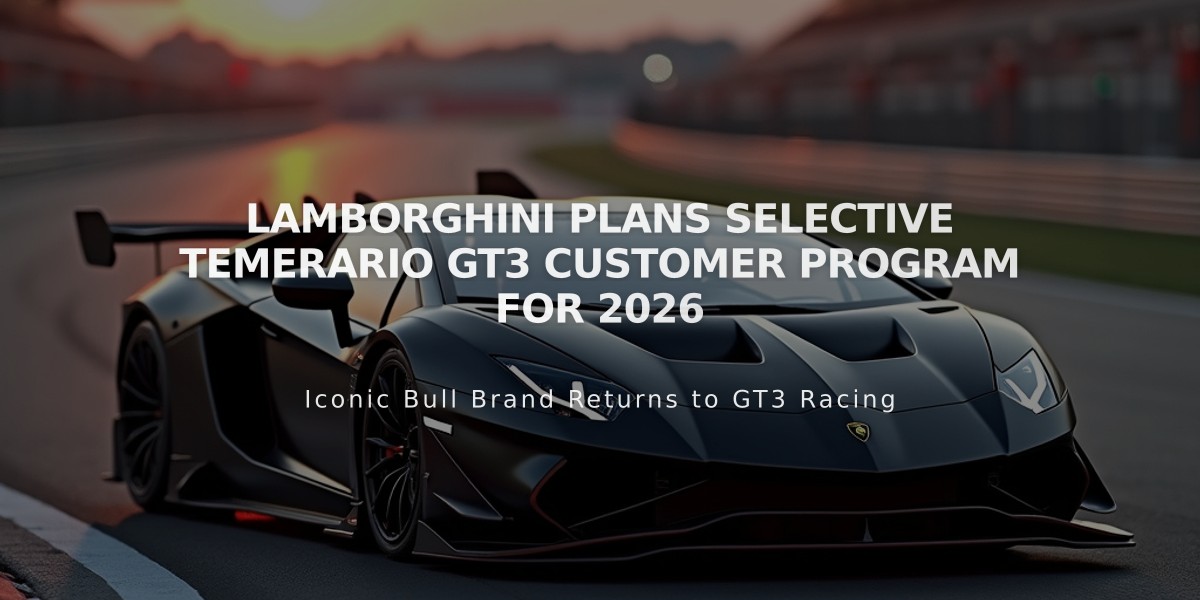 Lamborghini Plans Selective Temerario GT3 Customer Program for 2026