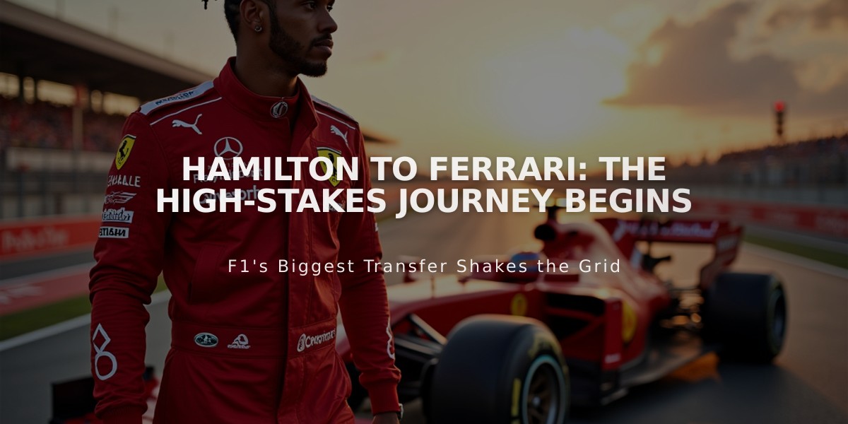 Hamilton to Ferrari: The High-Stakes Journey Begins