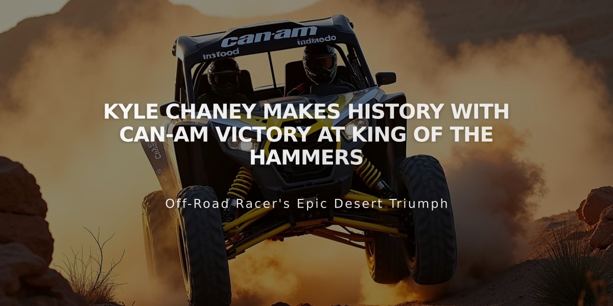 Kyle Chaney Makes History with Can-Am Victory at King of the Hammers