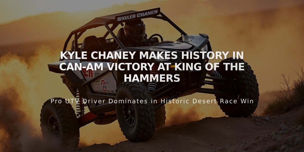 Kyle Chaney Makes History in Can-Am Victory at King of the Hammers