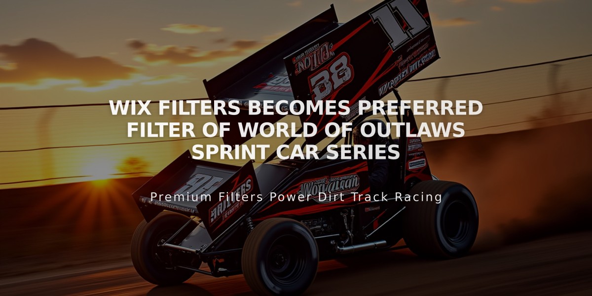 WIX Filters Becomes Preferred Filter of World of Outlaws Sprint Car Series