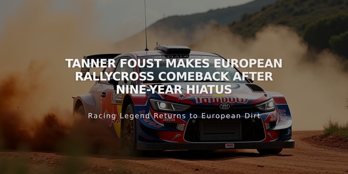 Tanner Foust Makes European Rallycross Comeback After Nine-Year Hiatus