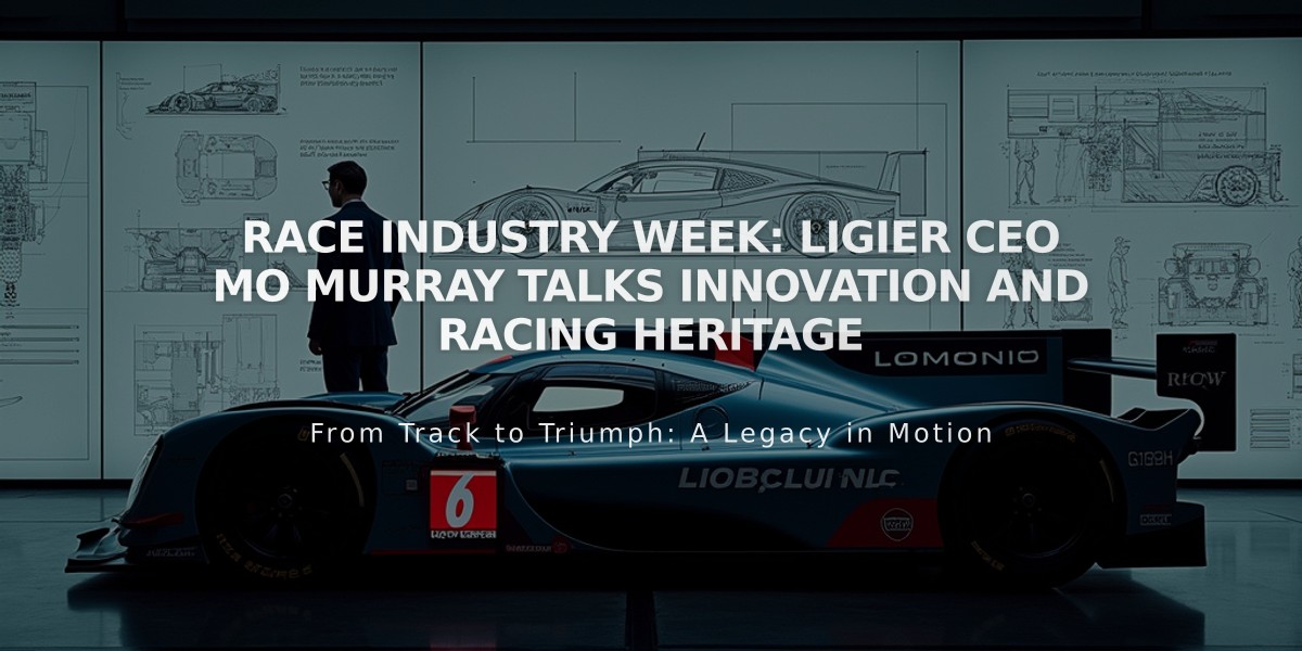 Race Industry Week: Ligier CEO Mo Murray Talks Innovation and Racing Heritage