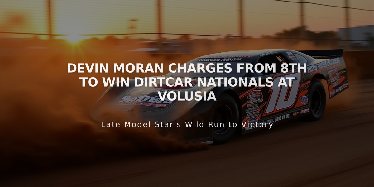 Devin Moran Charges from 8th to Win DIRTcar Nationals at Volusia