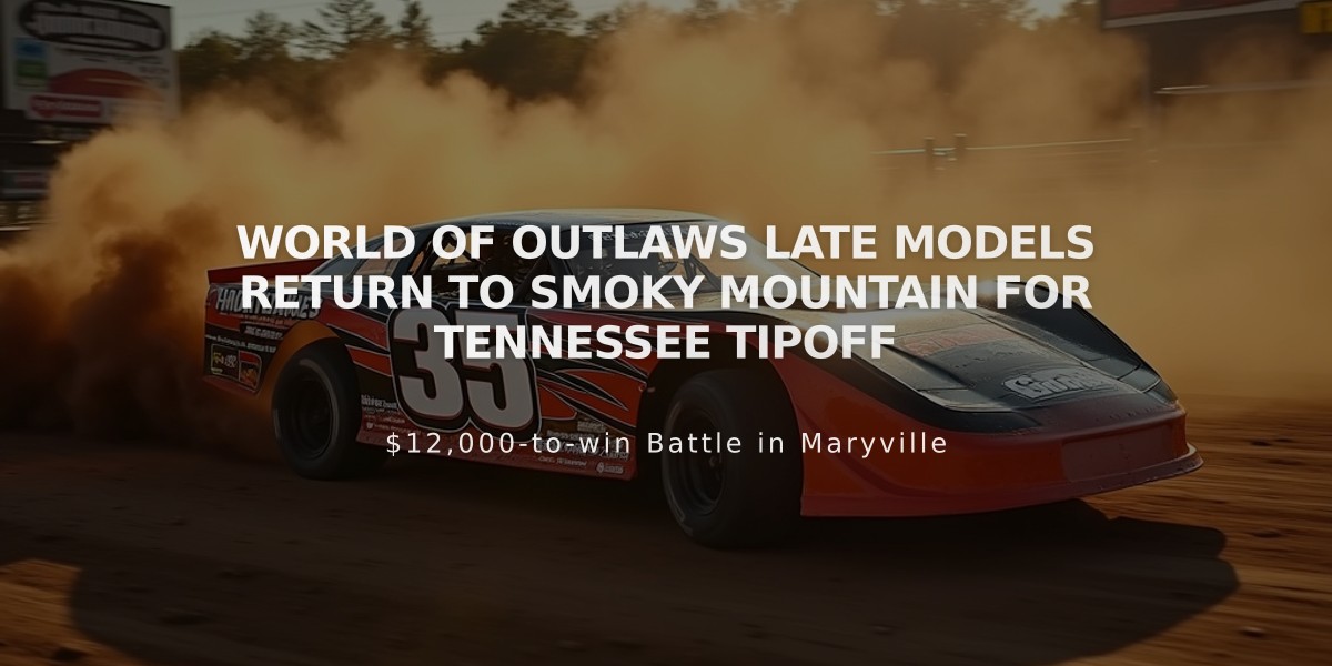 World of Outlaws Late Models Return to Smoky Mountain for Tennessee Tipoff