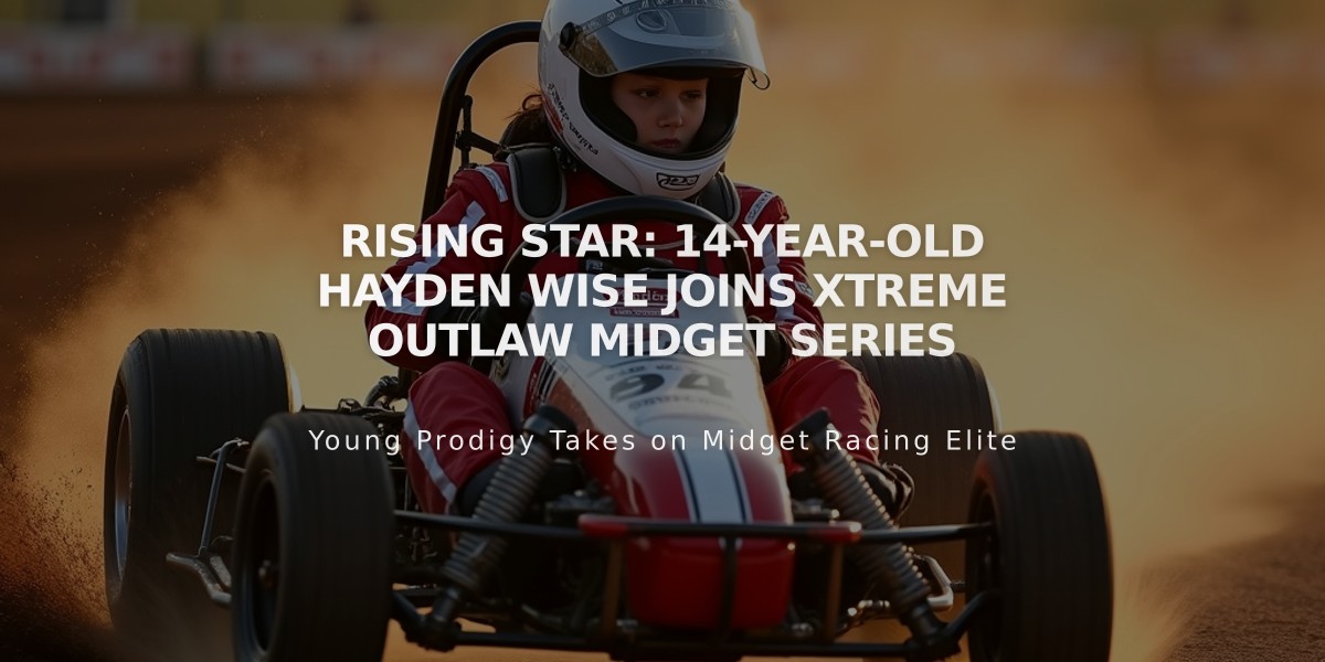 Rising Star: 14-Year-Old Hayden Wise Joins Xtreme Outlaw Midget Series