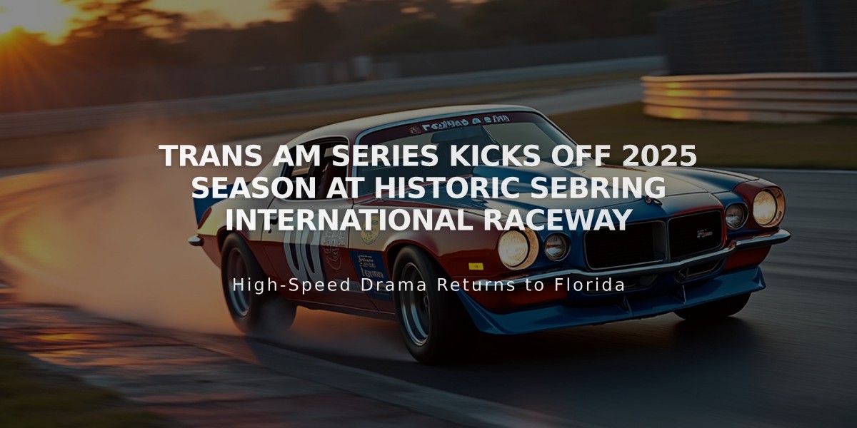 Trans Am Series Kicks Off 2025 Season at Historic Sebring International Raceway