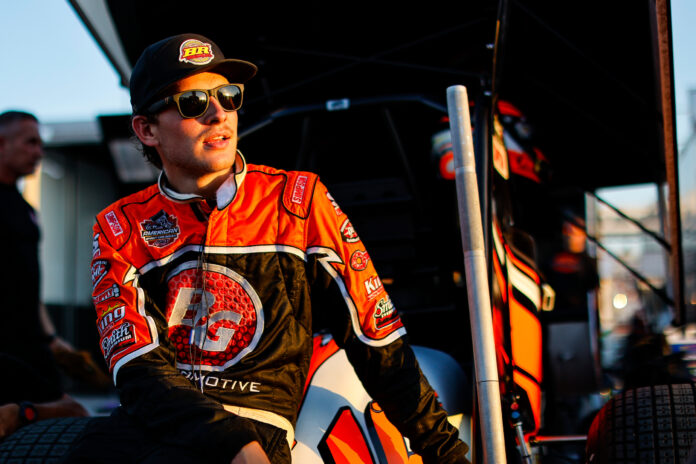 Race driver wearing sunglasses