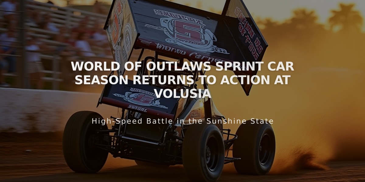 World of Outlaws Sprint Car Season Returns to Action at Volusia