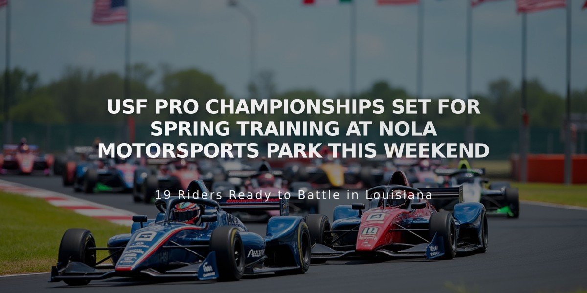 USF Pro Championships Set for Spring Training at NOLA Motorsports Park this Weekend