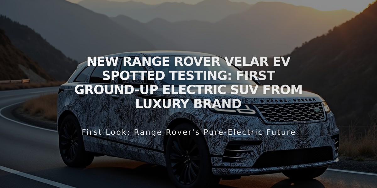 New Range Rover Velar EV Spotted Testing: First Ground-Up Electric SUV From Luxury Brand