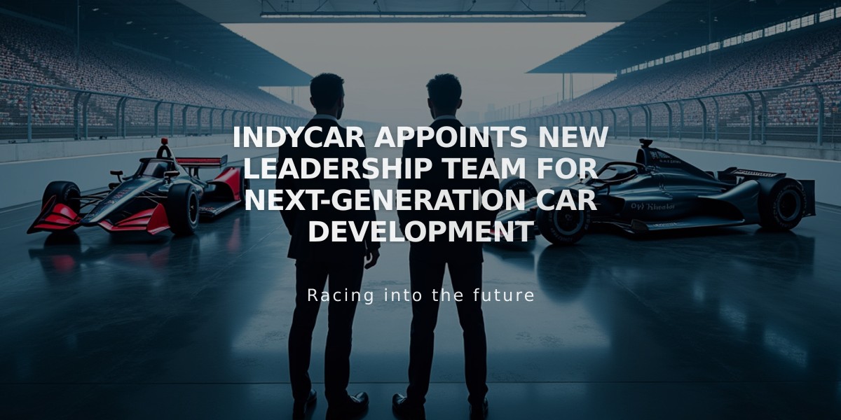 IndyCar Appoints New Leadership Team for Next-Generation Car Development