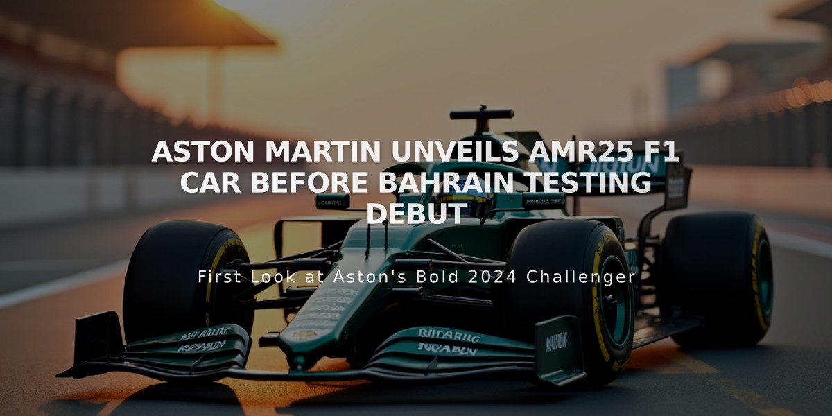 Aston Martin Unveils AMR25 F1 Car Before Bahrain Testing Debut