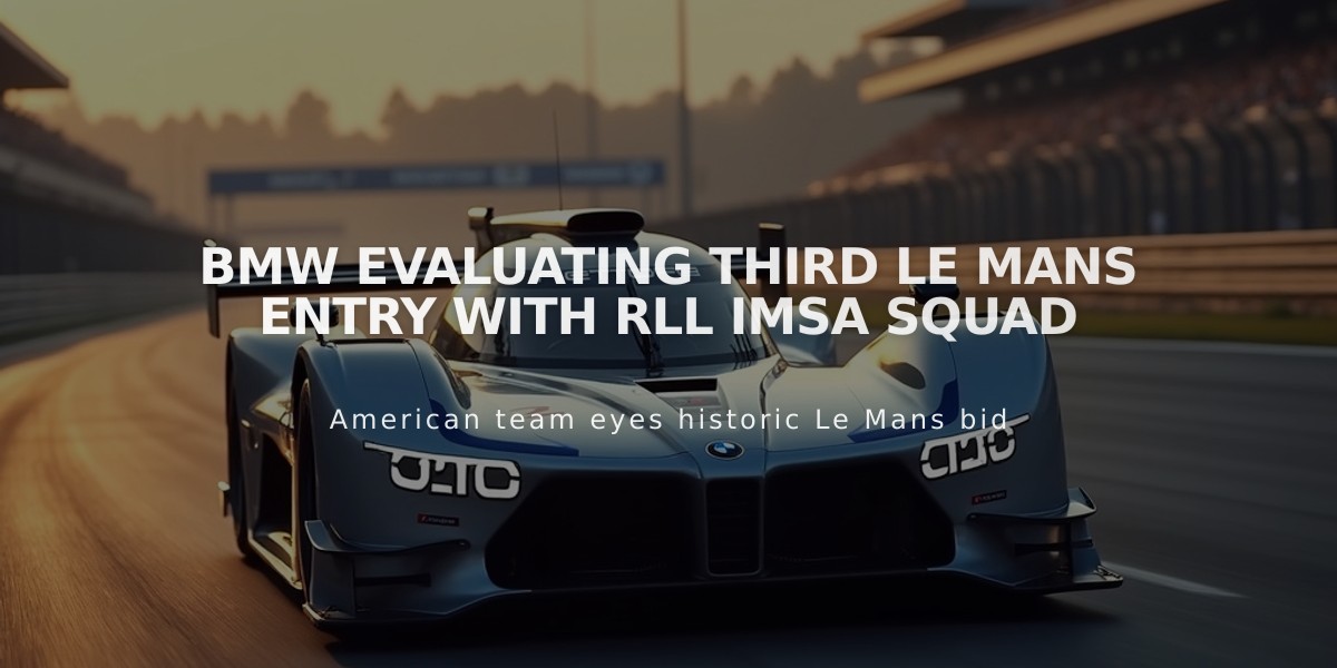 BMW Evaluating Third Le Mans Entry with RLL IMSA Squad