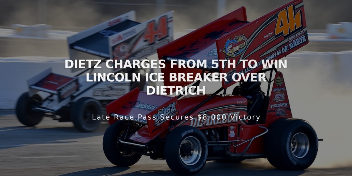 Dietz Charges from 5th to Win Lincoln Ice Breaker Over Dietrich