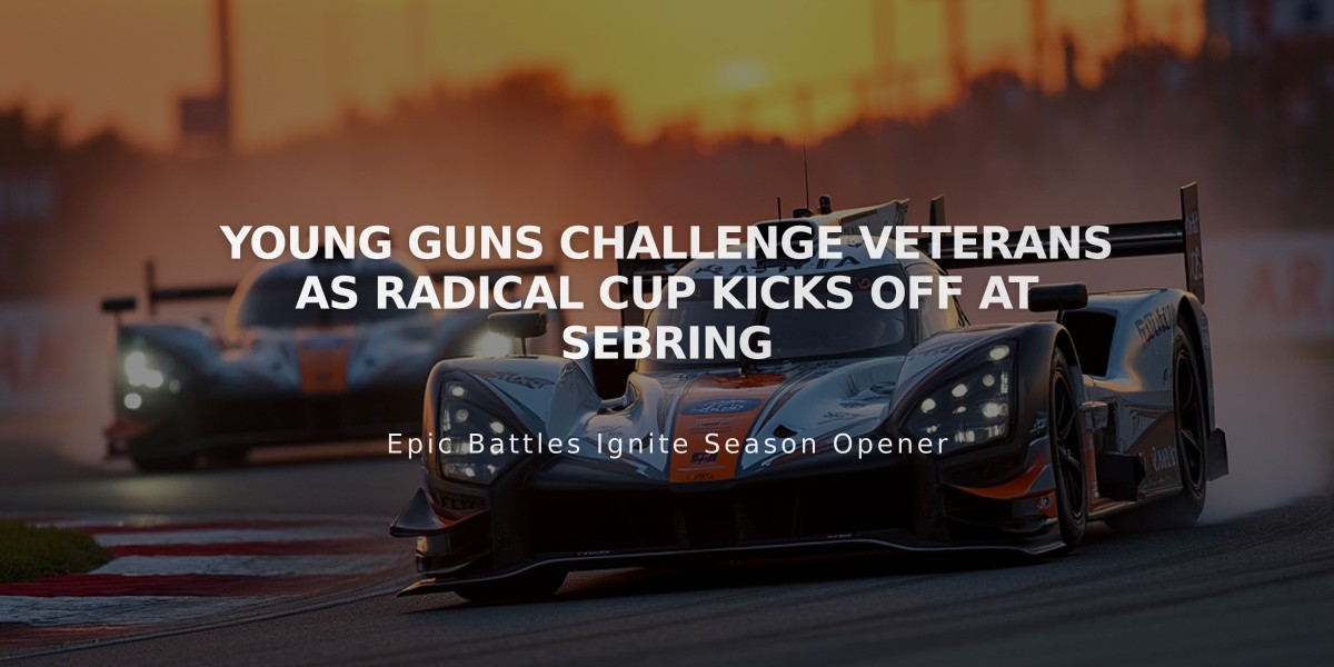 Young Guns Challenge Veterans as Radical Cup Kicks Off at Sebring