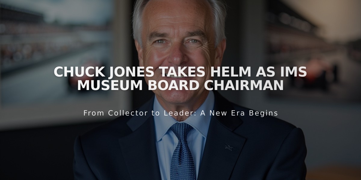 Chuck Jones Takes Helm as IMS Museum Board Chairman