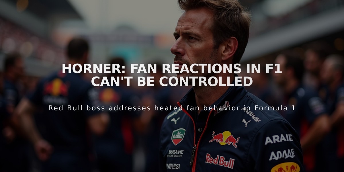 Horner: Fan Reactions in F1 Can't Be Controlled