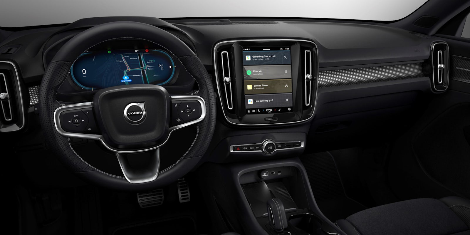 Modern Volvo dashboard with digital display