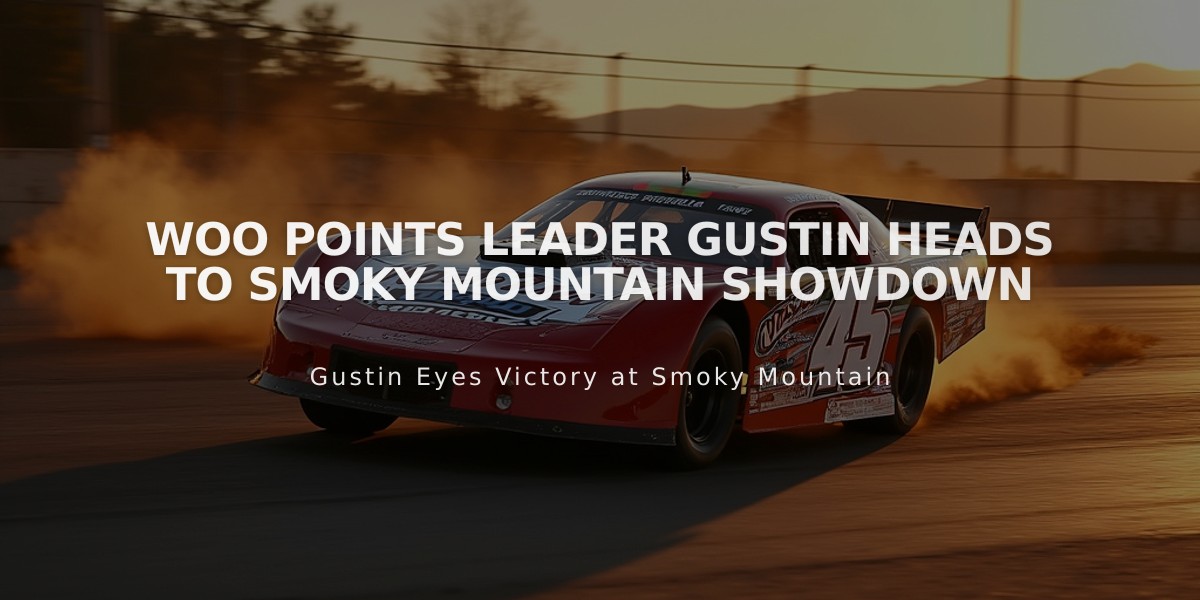 WoO Points Leader Gustin Heads to Smoky Mountain Showdown