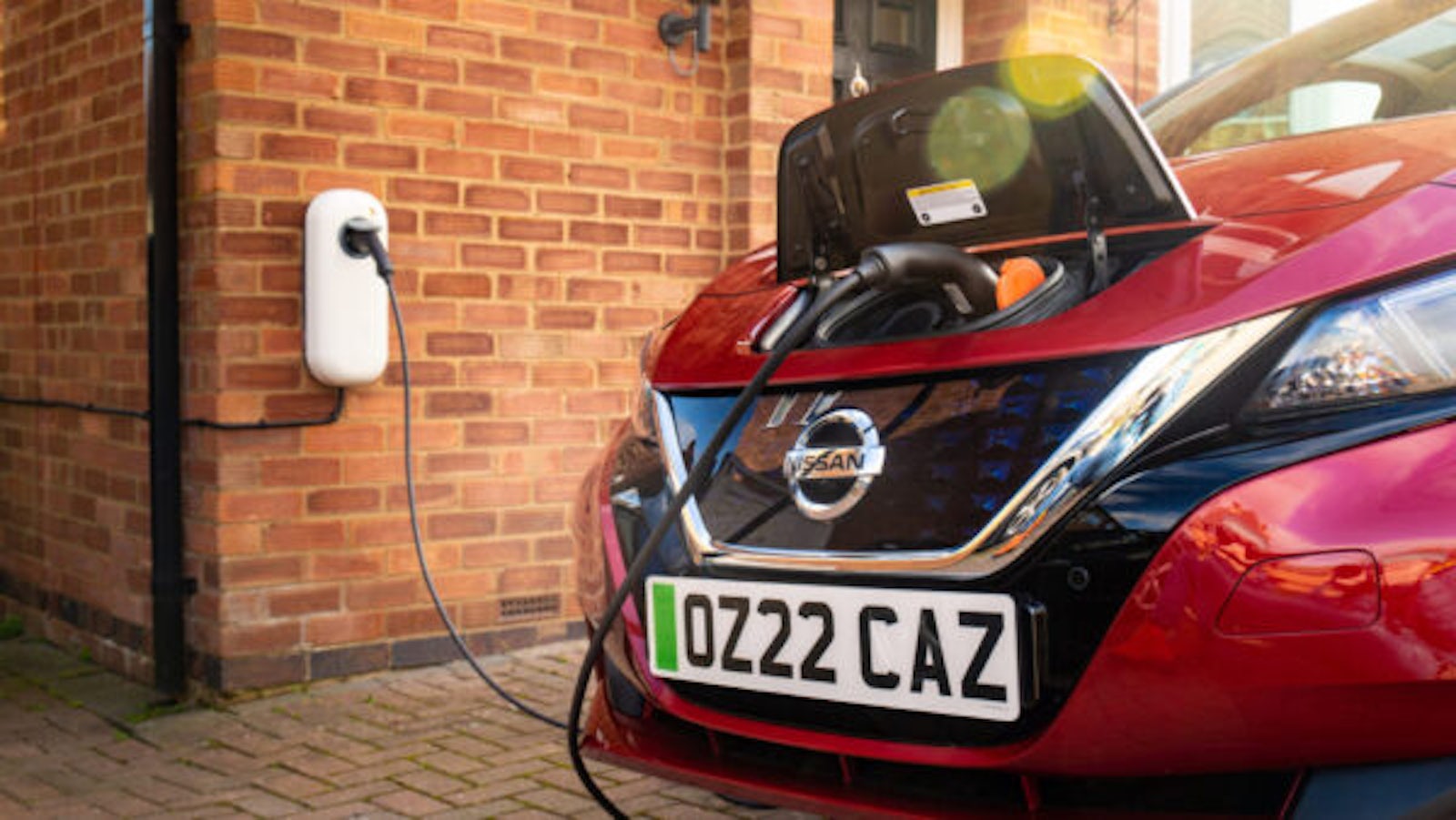 Nissan Leaf charging at power station