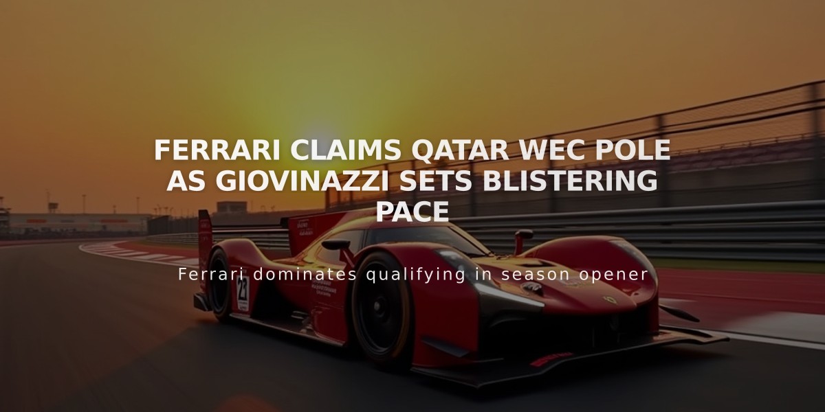 Ferrari Claims Qatar WEC Pole as Giovinazzi Sets Blistering Pace