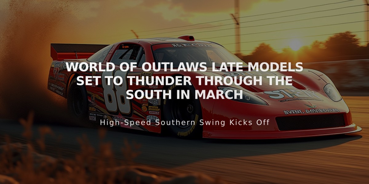 World of Outlaws Late Models Set to Thunder Through the South in March