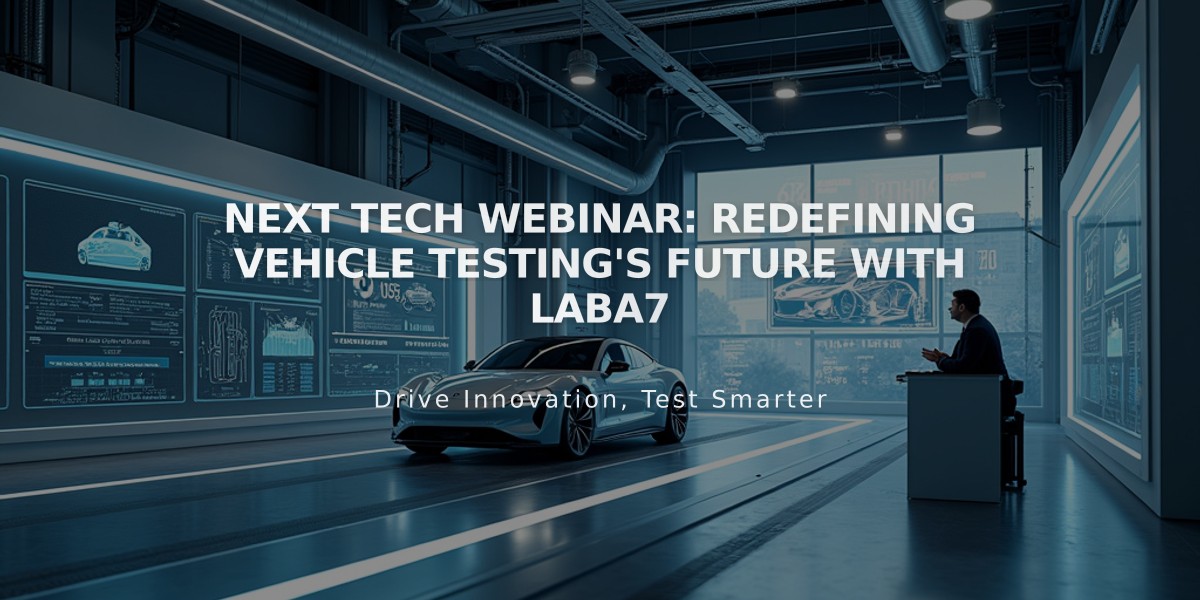 Next Tech Webinar: Redefining Vehicle Testing's Future with LABA7