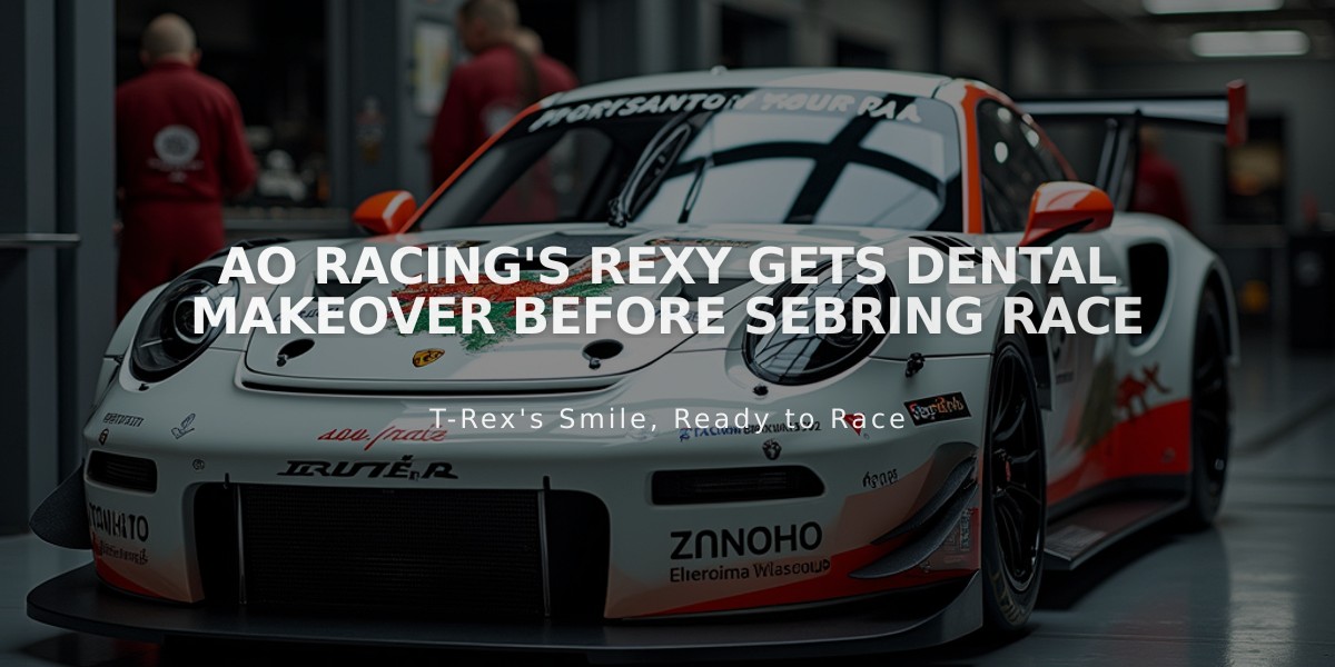 AO Racing's Rexy Gets Dental Makeover Before Sebring Race