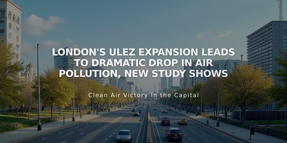 London's ULEZ Expansion Leads to Dramatic Drop in Air Pollution, New Study Shows