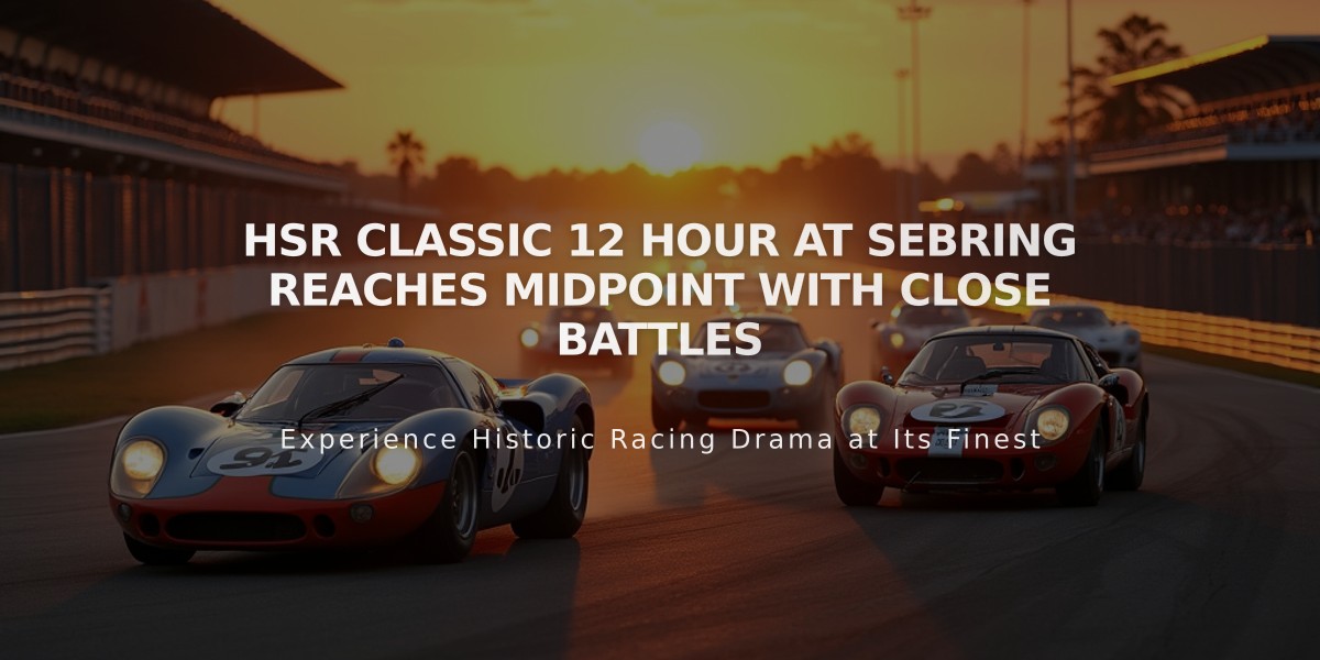 HSR Classic 12 Hour at Sebring Reaches Midpoint with Close Battles