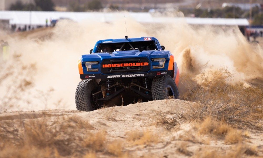 Off-road race truck in desert