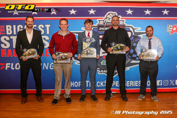 Dirt track racing champions celebration