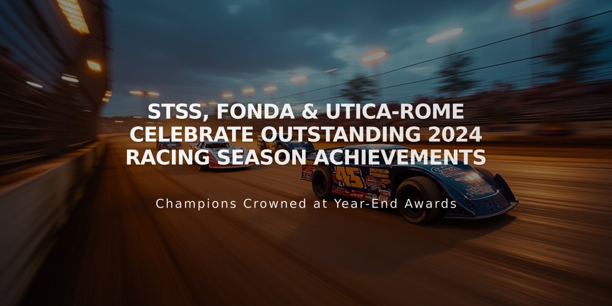 STSS, Fonda & Utica-Rome Celebrate Outstanding 2024 Racing Season Achievements