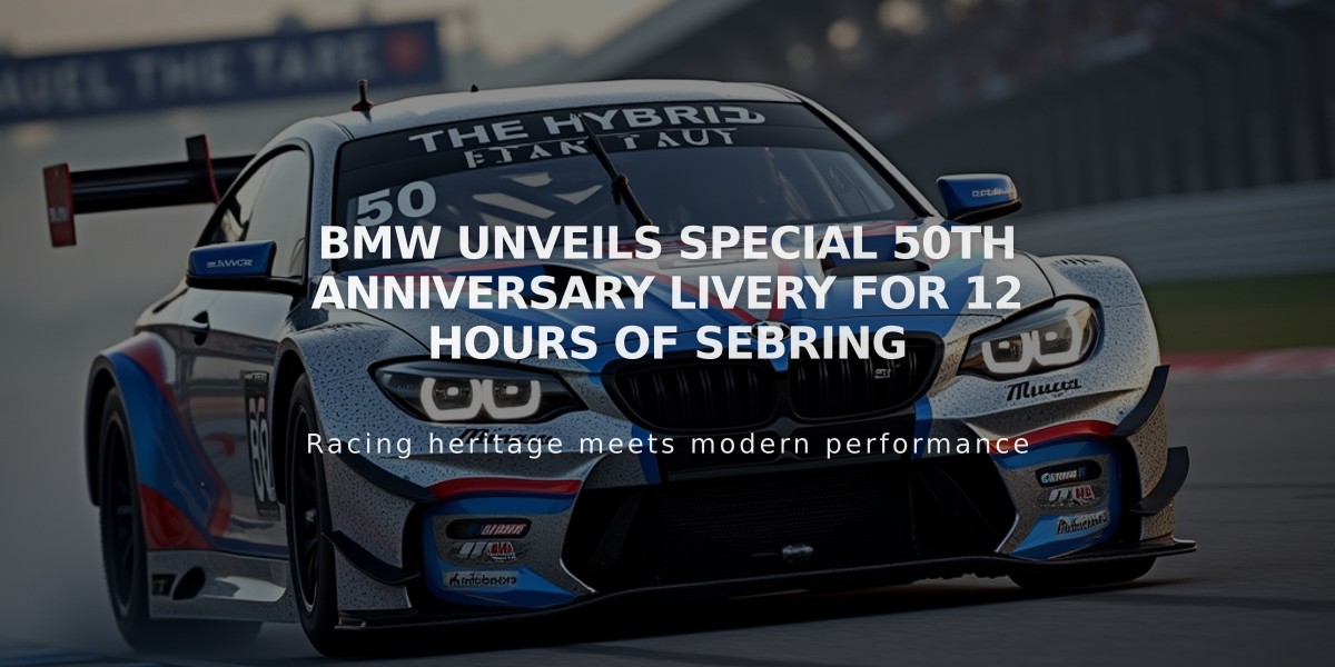 BMW Unveils Special 50th Anniversary Livery for 12 Hours of Sebring